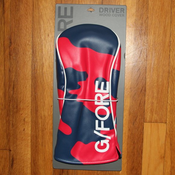 G/Fore Camo Velour-Lined Golf Driver Headcover Wood Cover Blue Red - Picture 1 of 4